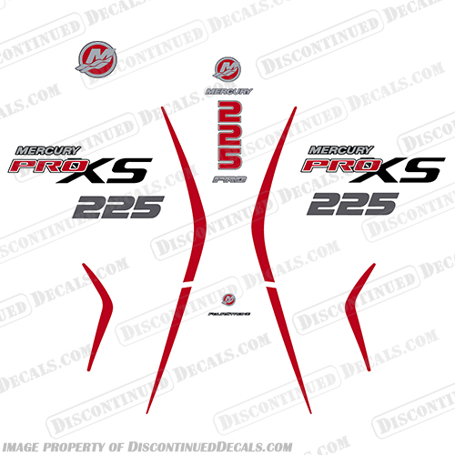 Mercury 225 PROXS New 2018 and up mercury, 250, proxs, pro, xs, new, 2018, 2019, 2020, 2021, 2022, red, black, outboard, decals, stickers, engine, boat, 200, 200hp, 250hp, 225, 225hp