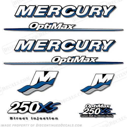 Mercury Custom 250xs Decal Kit - Blue/Silver INCR10Aug2021