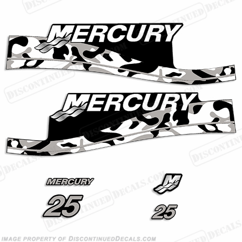 Mercury 25hp Decals - Grey Camo INCR10Aug2021
