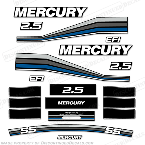 Mercury 260hp Racing 2.5L Decal Kit - Custom Blue INCR10Aug2021