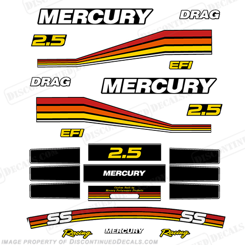 Mercury 260hp Racing 2.5L SS Decal Kit INCR10Aug2021