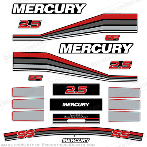 Mercury 260hp Racing 2.5L Decal Kit - Custom Red/Grey INCR10Aug2021