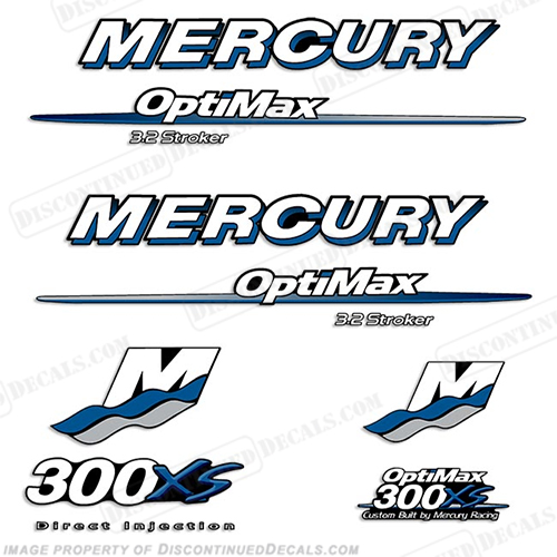 Mercury 300XS 3.2 Stroker Decal Kit - Custom Blue 300, 300-xs, 300 xs, xs, INCR10Aug2021