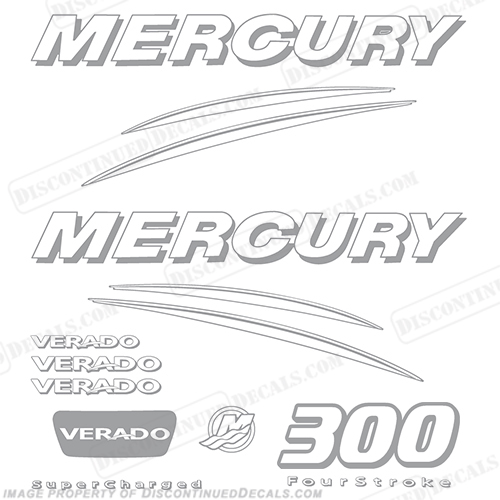Mercury Verado 300hp Decal Kit - Any Color! INCR10Aug2021