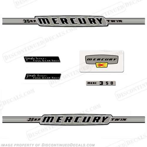 Mercury 1963 35HP Outboard Engine Decals INCR10Aug2021