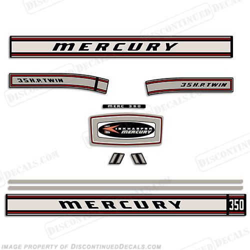 Mercury 1967 35HP Outboard Engine Decals INCR10Aug2021