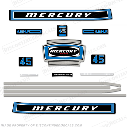 Mercury 1974 4.5hp Outboard Engine Decals INCR10Aug2021