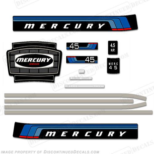 Mercury 1976 4.5HP Outboard Engine Decals INCR10Aug2021