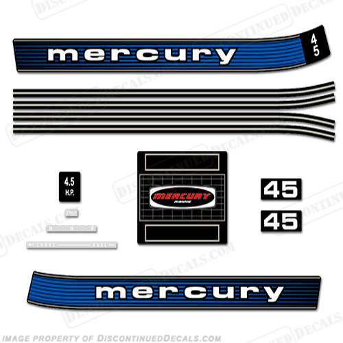 Mercury 1978 4.5HP Outboard Engine Decals INCR10Aug2021
