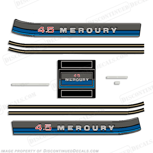 Mercury 1980 4.5HP Outboard Engine Decals INCR10Aug2021