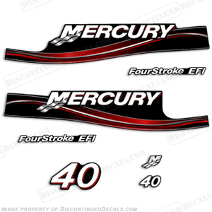 Mercury 40 Four 4 Stroke Decal Kit Outboard Engine Graphic Motor Stickers SILVER