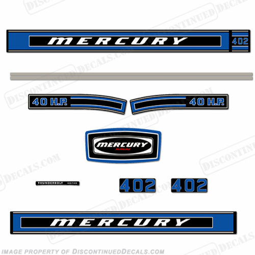 Mercury 1975 40HP Outboard Engine Decals INCR10Aug2021