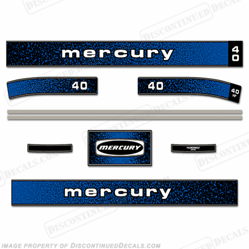 Mercury 1979 40HP Outboard Engine Decals INCR10Aug2021