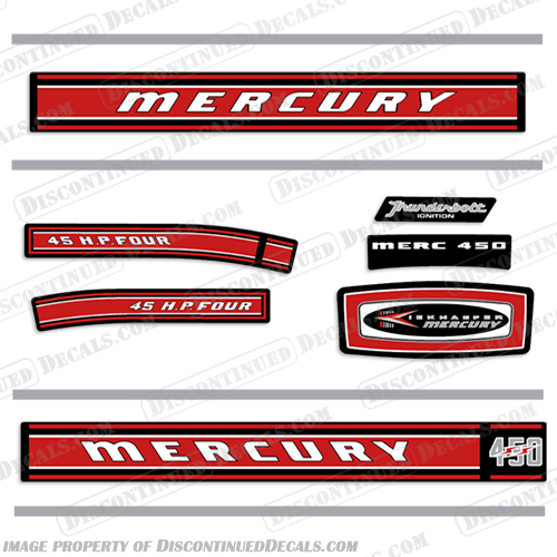 Mercury 1968 45HP Outboard Motor Engine Decals Mercury, 1968, 45hp, 45, hp, Outboard, Motor, Engine, Decal, Decals