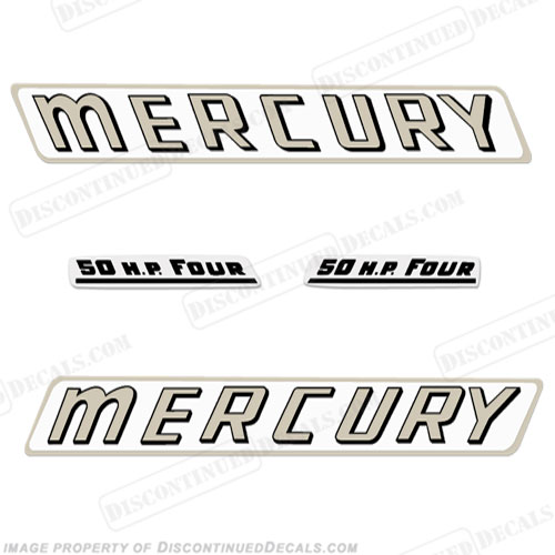 Mercury 1961 50HP Outboard Engine Decals INCR10Aug2021