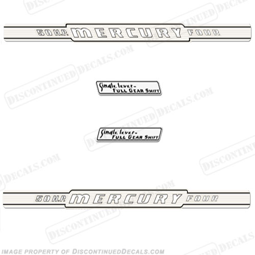 Mercury 1963 50HP Outboard Engine Decals INCR10Aug2021