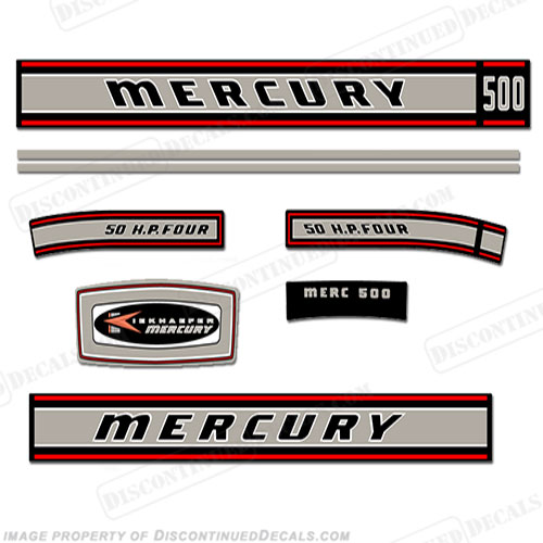 Mercury 1967 50HP Outboard Engine Decals INCR10Aug2021