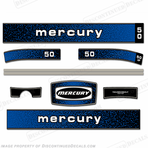 Mercury 1979 50HP Outboard Engine Decals INCR10Aug2021