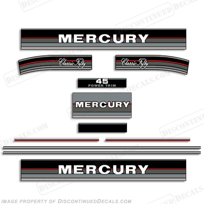 Mercury 1988 45HP "50 Classic" Outboard Engine Decals INCR10Aug2021