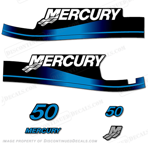 Mercury 50hp Electric Start Decal Kit 1999-2006 (Blue) INCR10Aug2021