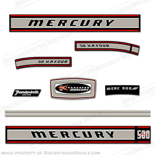 Mercury 1967 50HP SS Outboard Engine Decals INCR10Aug2021
