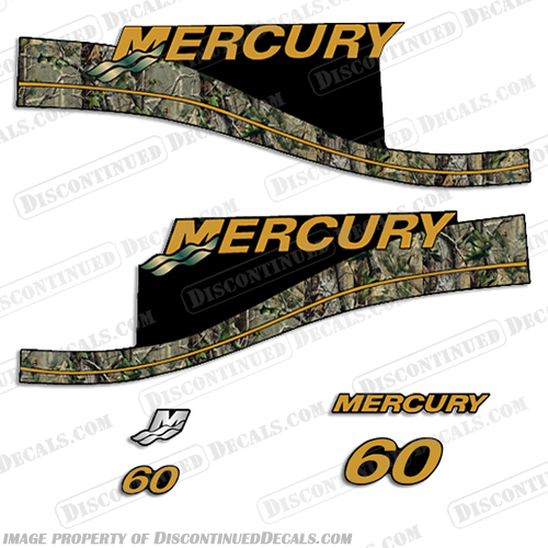 Mercury Custom 60 ELPTO Decal Kit - Real Camo Style mercury, outboard, motor, engine, decal, decals, 60, hp, elpto, real, tree, camo, camoflauge