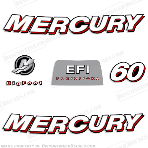 Mercury 60hp 4-Stroke EFI Decal Kit - 2006 INCR10Aug2021