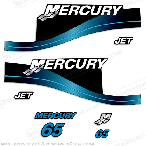 Mercury 65hp "Jet Drive" Two Stroke Decals (Blue) INCR10Aug2021