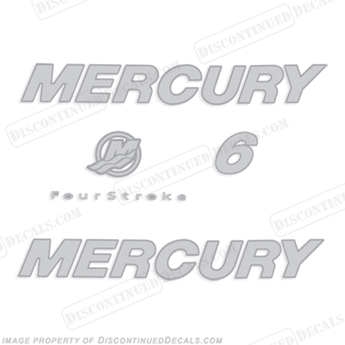 Mercury 6hp Fourstroke Decal Kit - Silver/Chrome INCR10Aug2021