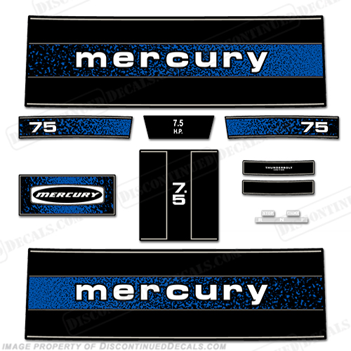 Mercury 1979 7.5HP Outboard Engine Decals INCR10Aug2021