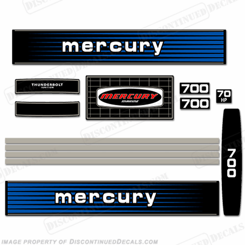 Mercury 1978 70HP Outboard Engine Decals INCR10Aug2021