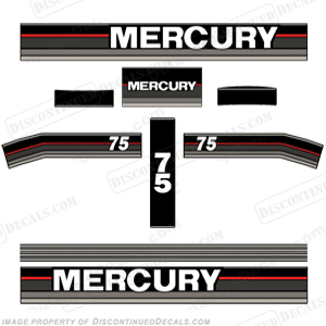 Mercury 1993 75hp Outboard Decals INCR10Aug2021