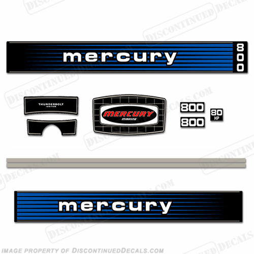 Mercury 1978 80HP Outboard Engine Decals INCR10Aug2021