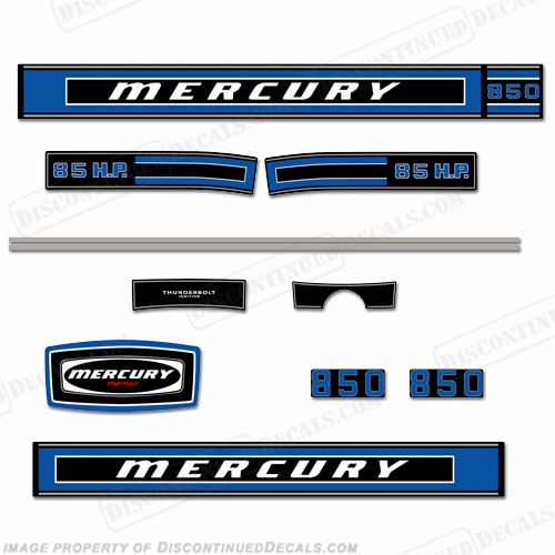 Mercury 1975 85HP Outboard Engine Decals INCR10Aug2021