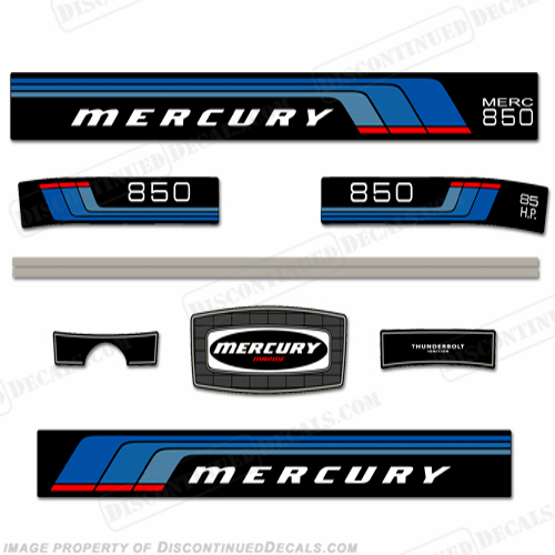 Mercury 1976 85HP Outboard Engine Decals INCR10Aug2021