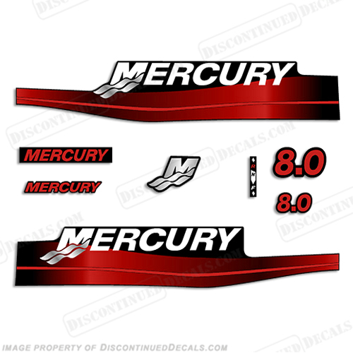 Mercury 8hp Decal Kit (Red) INCR10Aug2021