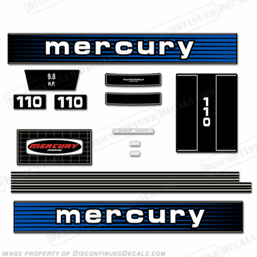 Mercury 1978 9.8HP Outboard Engine Decals INCR10Aug2021