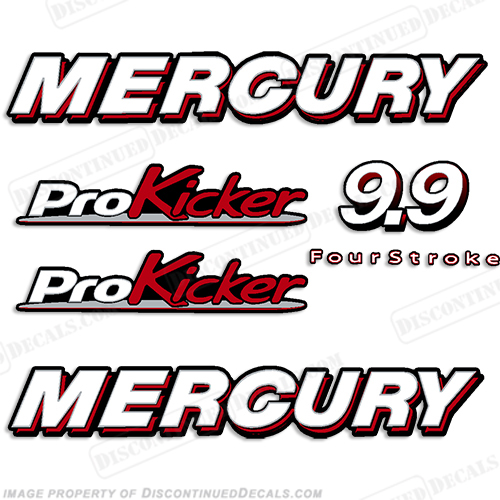 Mercury 9.9 Pro Kicker Decals 9.9hp, 9.9 hp, 9.9 horsepower, fourstroke , four stroke, 9.9, 4stroke, 4-stroke, 4 stroke, four-stroke, INCR10Aug2021