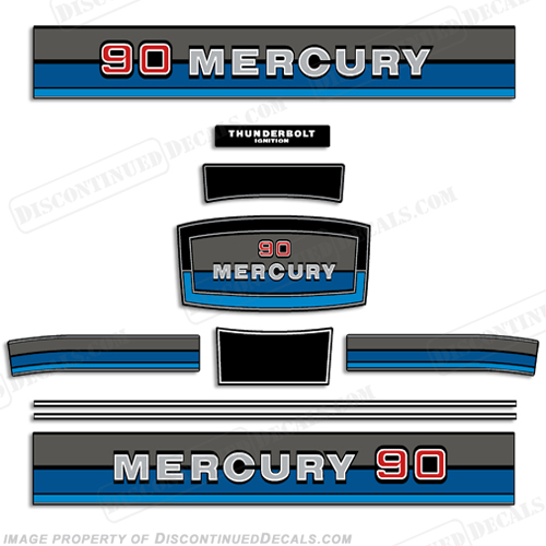Mercury 1980 - 1982 90hp Outboard Decals INCR10Aug2021