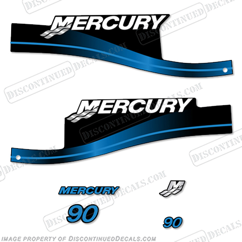Mercury 90hp ELPTO Series 1999-2006 Decal Kit (Blue) elpto, 90, 1999, 2006, INCR10Aug2021