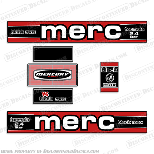 Mercury Blackmax Merc Racing V6 Formula 2.4L 1976 - 1978 Outboard Motor Engine Decals Mercury, Blackmax, Merc, Racing, V6, Formula, 2.4, 2.4L, 1976, 1977, 1978, Outboard, Motor, Engine, Decals, Decal