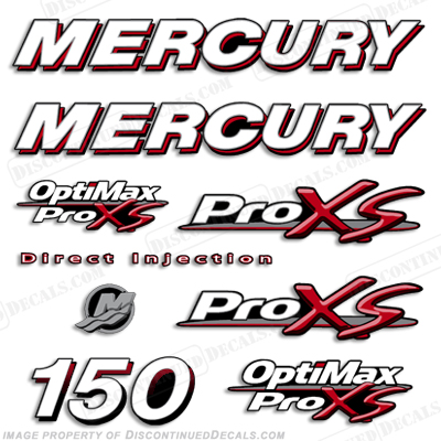 Mercury 150hp Optimax ProXS Decal Kit pro xs, optimax proxs, optimax pro, xs, optimax pro-xs, pro-xs, 150 hp, INCR10Aug2021, proxs, 