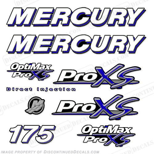 Mercury 175hp Optimax ProXS Decal Kit - Sapphire Blue pro xs, 175 hp, pro-xs, pro xs, optimax proxs, optimax pro xs, optimax pro-xs, pro-xs, INCR10Aug2021