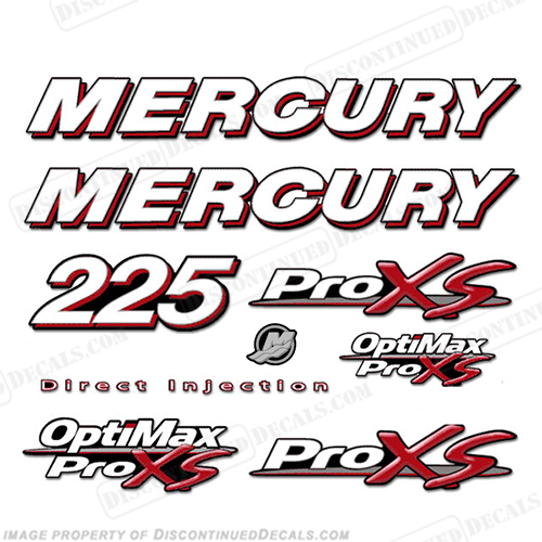 Mercury 225 Optimax ProXS Decal Kit pro xs, optimax proxs, optimax pro xs, optimax pro-xs, pro-xs, 225 hp, INCR10Aug2021, pro, xs, proxs