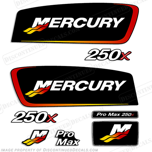 Mercury 250x ProMax Alien Cowl Decals pro. max, pro max, pro-max, 250 x, 250-x, INCR10Aug2021