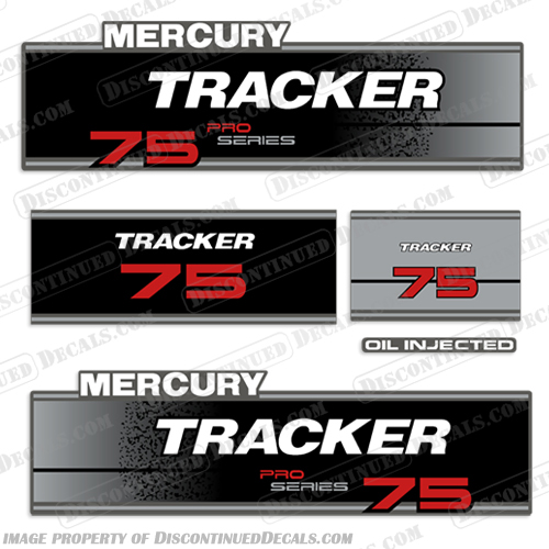 Mercury Tracker 75hp Pro Series Engine Decal kit mercury ,decals ,tracker ,75 ,hp ,pro ,series ,oil ,injected