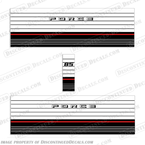 Mercury Marine Force 85hp Decal Kit - 1983-1986 Mercury, Marine, Force, 85, 85hp, hp, horsepower, horse power, Decal, Decals, Kit, 1983, 1986, 1983 - 1986