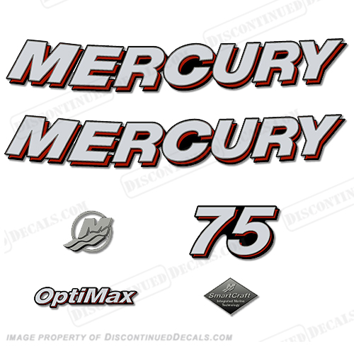 Mercury 75hp "Optimax" Decals - 2006 INCR10Aug2021