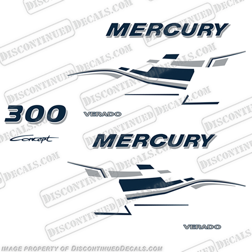 Mercury 300hp Verado Racing Decals Custom - Any Color! mercury, 400, 400r, racing, efi, salt, water, saltwater, custom, outboard, engine, motor, decal, sticker, kit, set, INCR10Aug2021
