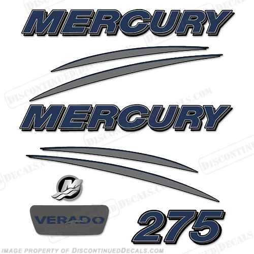 Mercury Verado 275hp Decal Kit - Navy/Charcoal INCR10Aug2021